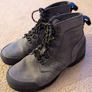 Sorel Ankeny Gray Leather Mid Hiker Boots Men’s Size 8
